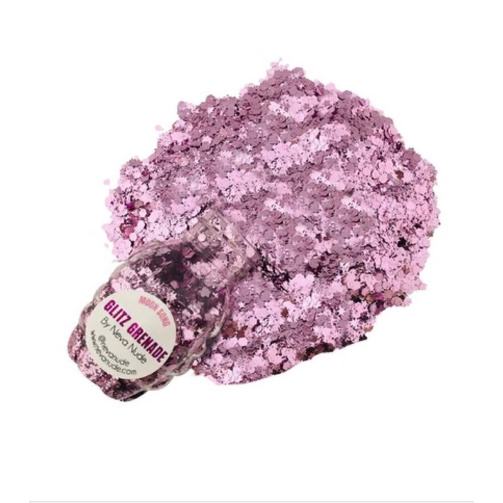 🦋B2G1🦋NEVA NUDE Cosmetic Glitter Glitz Grenade Keychain In Aloe Gel | MOON SONG